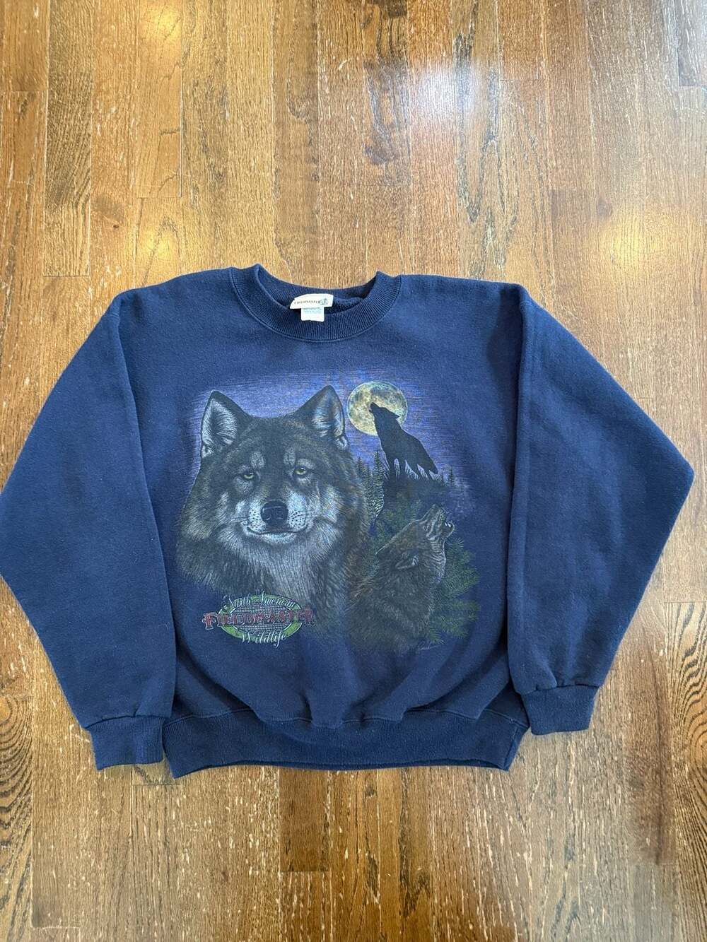 Vintage Fieldmaster North American Wildlife Wolf Sweatshirt Size Medium